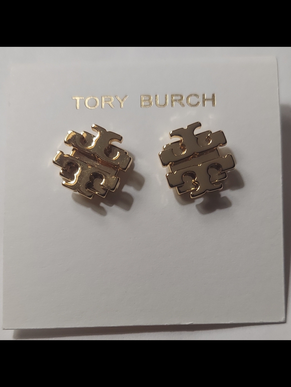 Tory Burch Gold Logo Stud Earrings